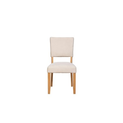 Burford Painted Oak Fully Upholstered Dining Chairs (Pair)