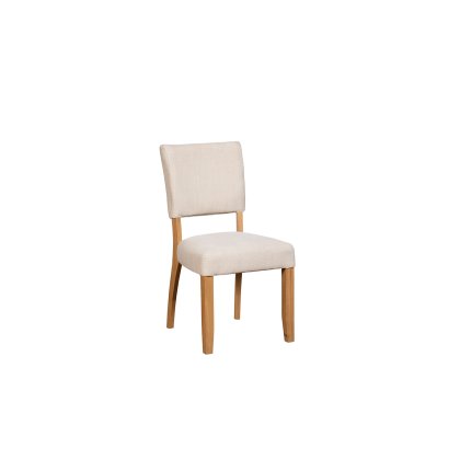 Burford Painted Oak Fully Upholstered Dining Chairs (Pair)