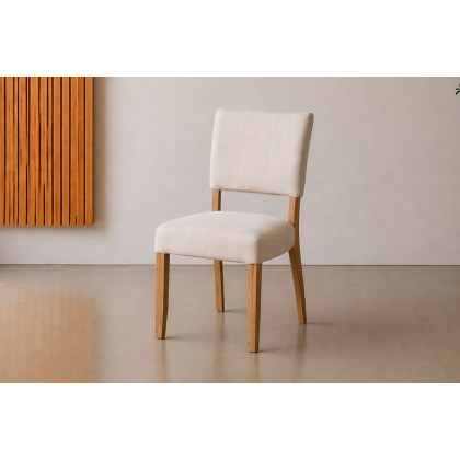 Burford Painted Oak Fully Upholstered Dining Chairs (Pair)