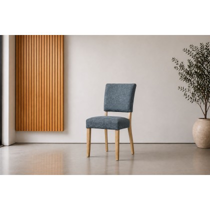 Burford Painted Oak Fully Upholstered Dining Chairs (Pair)