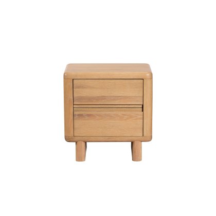 Flynn Natural Oak 2 Drawer Bedside Table