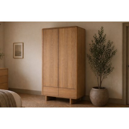 Flynn Natural Oak Double Wardrobe