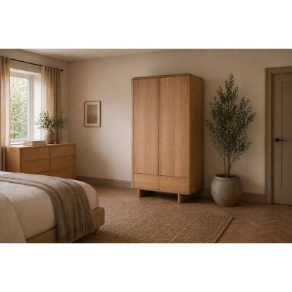Flynn Natural Oak Double Wardrobe