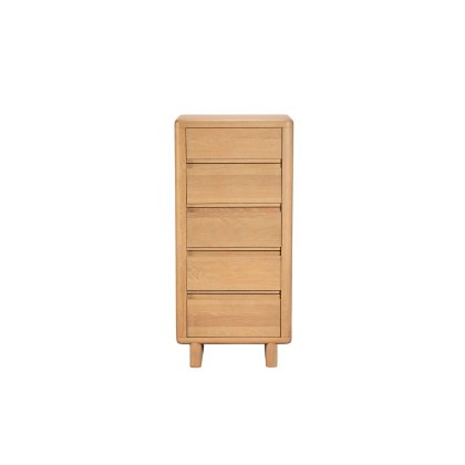 Flynn Natural Oak 5 Drawer Tall Chest ff Drawers
