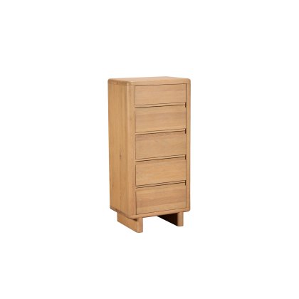Flynn Natural Oak 5 Drawer Tall Chest ff Drawers