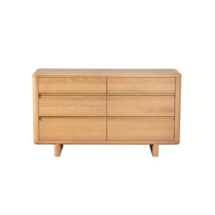 Flynn Natural Oak 6 Drawer Chest of Drawers Flynn Natural Oak 6 Drawer Chest of Drawers