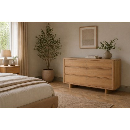 Flynn Natural Oak 6 Drawer Chest of Drawers