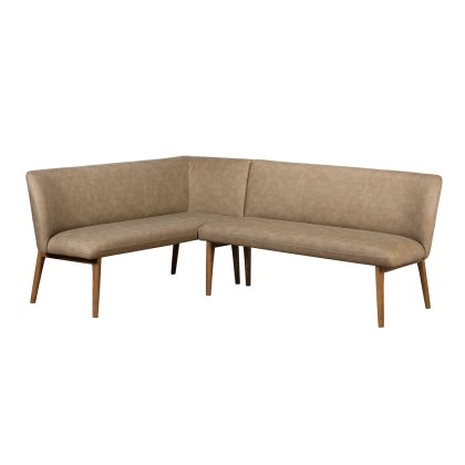 Spencer Taupe PU Leather Corner Bench
