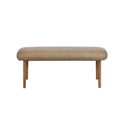 Spencer Taupe PU Leather Low Bench