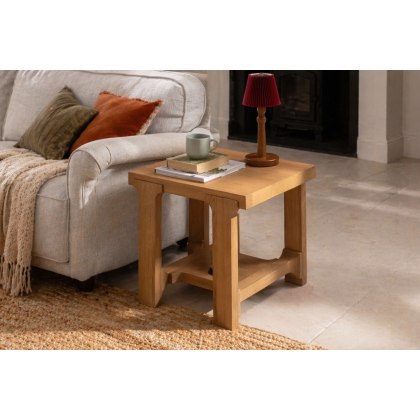 Wyatt Reclaimed Oak Lamp Table