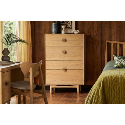 G Plan Larsen Oak 6 Drawer Tall Chest of Drawers