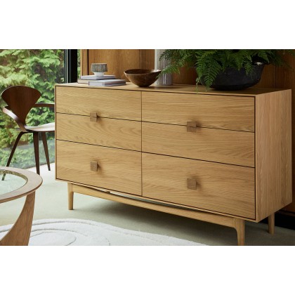 G Plan Larsen Oak 6 Drawer Wide Chest of Drawers