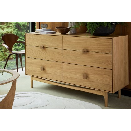 G Plan Larsen Oak 6 Drawer Wide Chest of Drawers