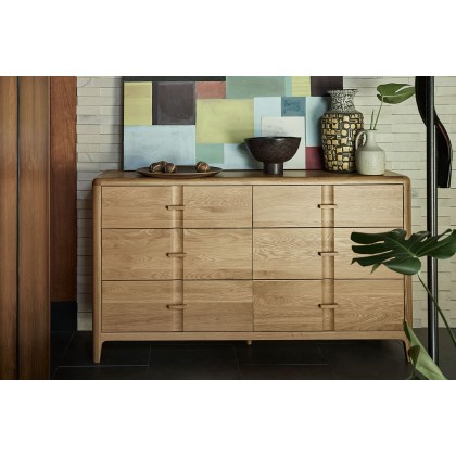 G Plan Maddison Oak 6 Drawer Wide Chest of Drawers