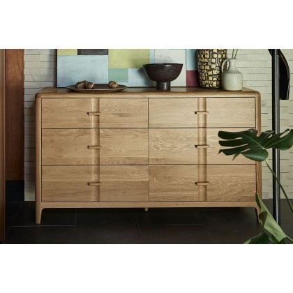 G Plan Maddison Oak 6 Drawer Wide Chest of Drawers