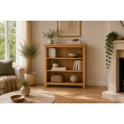 Devon 100% Solid Oak Low Bookcase Devon 100% Solid Oak Low Bookcase