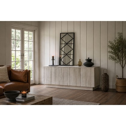 Gallery Direct Iowa 4 Door Sideboard Whitewash 1700x450x700mm Gallery Direct Iowa 4 Door Sideboard Whitewash 1700x450x700mm