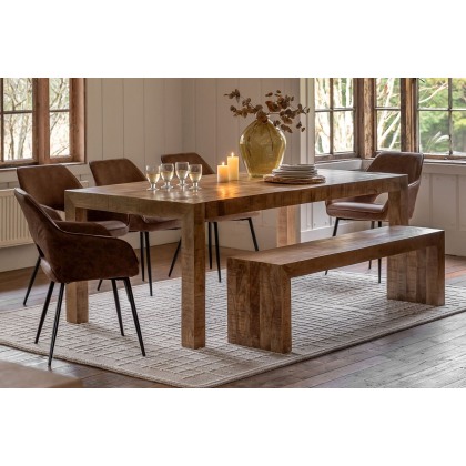 Gallery Direct Iowa Dining Bench Natural 1600x360x450mm
