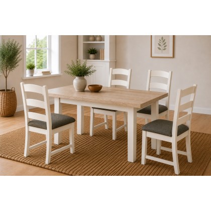 Windsor Country Oak Painted Small 140-185cm Ext Dining Table Set Windsor Country Oak Painted Small 140-185cm Ext Dining Table Set