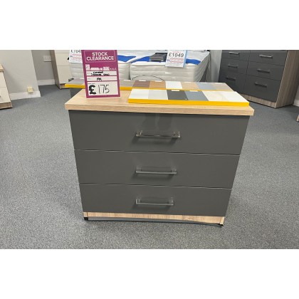 Ex-Display Redruth - Catania 3 Drawer Chest Grey