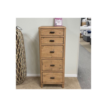 Ex-Display St Austell - Baker Jude Reclaimed Wood 5 Drawer Tall Chest of Drawers Ex-Display St Austell - Baker Jude Reclaimed Wood 5 Drawer Tall Chest of Drawers