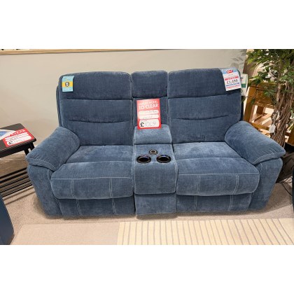Ex-Display Truro - Halo Fabric 2 Seater Power Head Tilt Recliner Sofa With Console Ex-Display Truro - Halo Fabric 2 Seater Power Head Tilt Recliner Sofa With Console