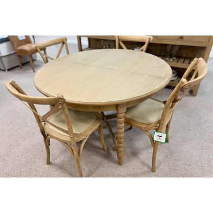Ex-Display Liskeard - Gallery Direct Artisan Round Dining Table + 4 Cafe Chairs Ex-Display Liskeard - Gallery Direct Artisan Round Dining Table + 4 Cafe Chairs