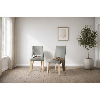 Luna Fabric Dining Chair in Grey (Pair) Luna Fabric Dining Chair in Grey (Pair)