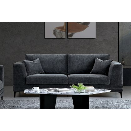 Lenox 3 Seater Sofa in Steel Grey Velvet Lenox 3 Seater Sofa in Steel Grey Velvet