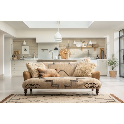 Tetrad Heritage Dakota Neutral Patterned Midi 2 Seater Sofa in Comanche and Cherokee Leather Fabric 