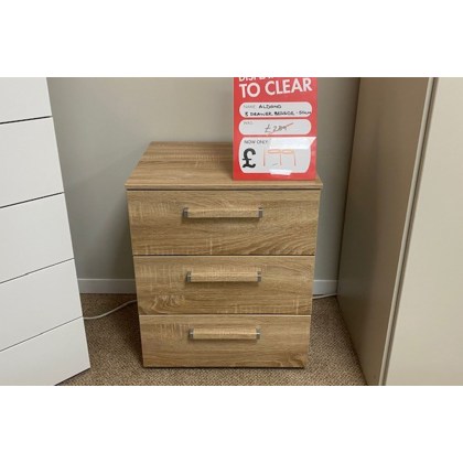 Ex-Display St Austell - Aldono Wide 3 Drawer Bedside Table