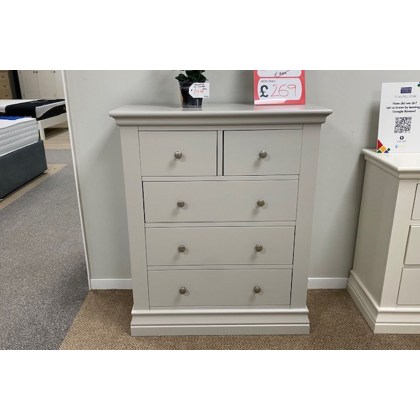 Ex-Display St Austell - Burgundy Painted 2 Over 3 Chest of Drawers