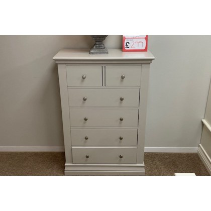 Ex-Display St Austell - Burgundy Painted 2 Over 4 Chest of Drawers