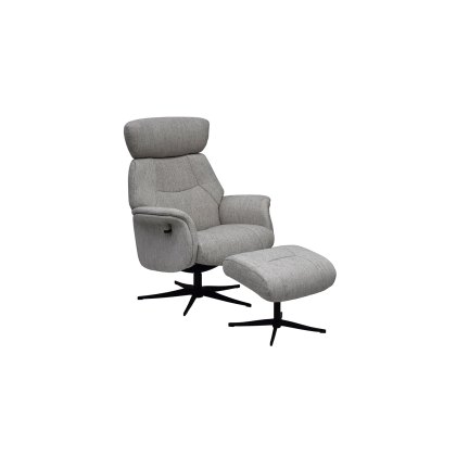 Murcia Swivel Recliner Chair & Footstool in Desert Sand