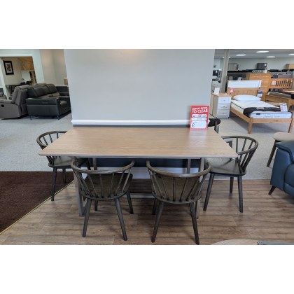 Ex-Display Newquay - Gallery Direct Craft Dining Table Smoked & 4 Chairs Mocha