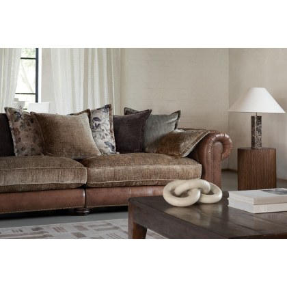 Ex-Display Atlantis 3 Seater Sofa - Leather Fabric Mix - Scatter Back Ex-Display Atlantis 3 Seater Sofa - Leather Fabric Mix - Scatter Back