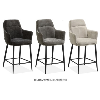Bologna Fabric Bar Stool in Miami Ash (Pair) Bologna Fabric Bar Stool in Miami Ash (Pair)