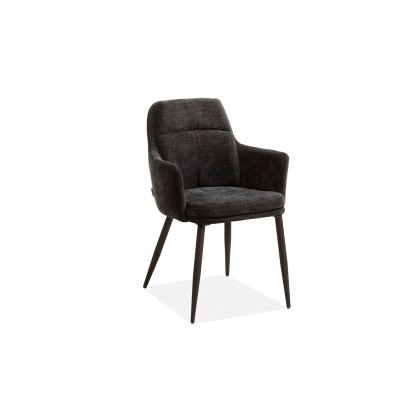 Donna Fabric Dining Chair in Miami Black (Pair)