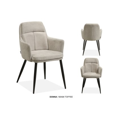 Donna Fabric Dining Chair in Miami Toffee (Pair)