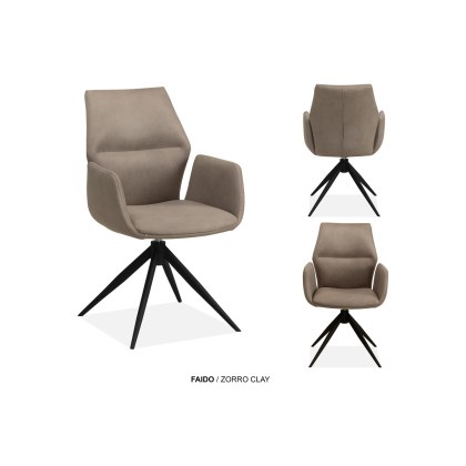 Faido Fabric Dining Chair in Toffee (Pair) Faido Fabric Dining Chair in Toffee (Pair)