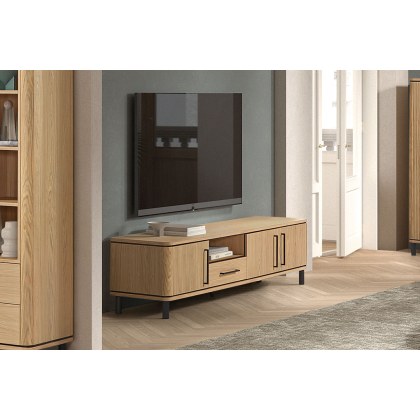 Medway Blond Oak Lamulux 210cm Wide TV Unit Medway Blond Oak Lamulux 210cm Wide TV Unit