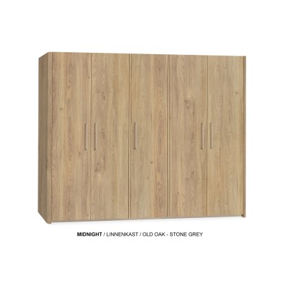 Midnight Lamulux Wood-Effect 5 Door Wardrobe