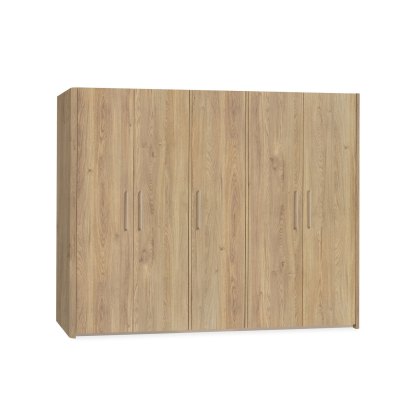 Midnight Lamulux Wood-Effect 5 Door Wardrobe