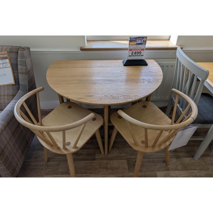 Ex-Display Newquay - Gallery Direct Craft Folding Dining Table Natural + 2 Chairs