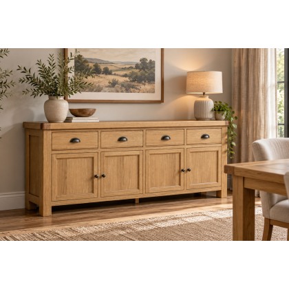 Normandy Chunky Country Oak 4 Door 4 Drawer Extra Large Sideboard Normandy Chunky Country Oak 4 Door 4 Drawer Extra Large Sideboard