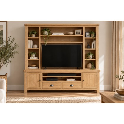 Normandy Chunky Country Oak Extra Large TV Storage Combination Unit (Top + Base) Normandy Chunky Country Oak Extra Large TV Storage Combination Unit (Top + Base)