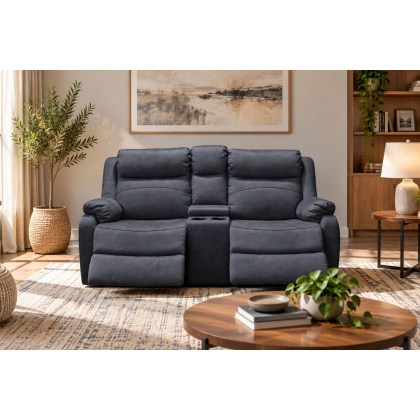 Ellena Marble Grey 2 Seater Recliner Sofa with Storage Ellena Marble Grey 2 Seater Recliner Sofa with Storage
