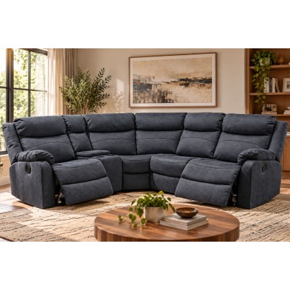 Ellena Marble Grey L Shape Recliner Corner Sofa with Storage Ellena Marble Grey L Shape Recliner Corner Sofa with Storage
