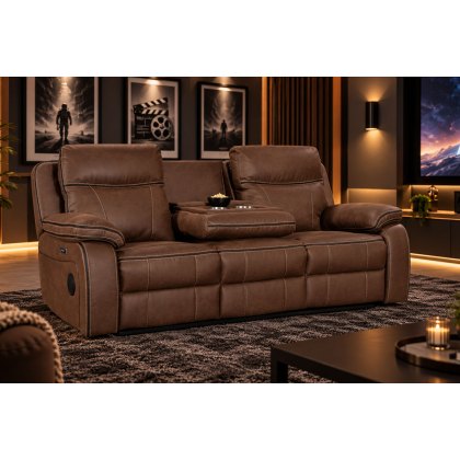 California 3 Seater Cinema Tech Power Recliner Sofa