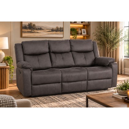 Rome Fabric Recliner 3 Seater Sofa